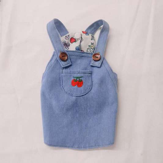 ペット服　デニムジャンパースカート